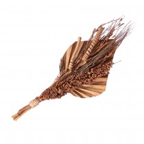 BOUQUET FLEURS SÉCHÉES FEUILLE PALME 30CM MARRON