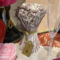 BOUQUET FLEURS SÉCHÉES ROSES 15CM ROSE PÊCHE