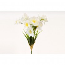 BOUQUET NARCISSE ARTIFICIELLE 12 TIGES 30CM BLANC