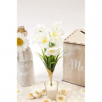 BOUQUET NARCISSE ARTIFICIELLE 12 TIGES 30CM BLANC