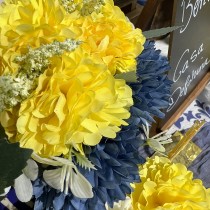BOUQUET ROMANCE PIVOINE ARTIFICIELLE 28CM JAUNE