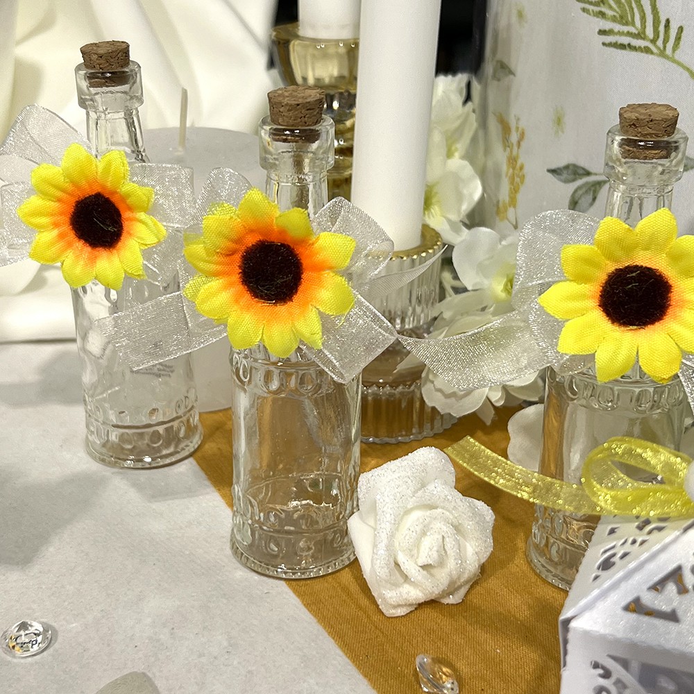 Petite bouteille en verre avec faveur de mariage de bouchon de liège –  cadeauxnicnac