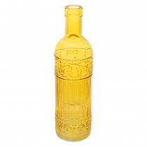 BOUTEILLE VERRE DÉCORATIVE 25CM JAUNE