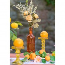 BOUTEILLE VERRE DÉCORATIVE 25CM TANGERINE