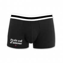 BOXER COTON PETIT CUL D\'AMOUR NOIR HOMME
