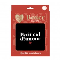 BOXER COTON PETIT CUL D\'AMOUR NOIR HOMME
