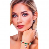 BRACELET FANTAISIE PERLES CHAUSSETTES NOËL ROUGE