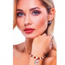 BRACELET FANTAISIE PERLES PÈRE NOËL ROUGE