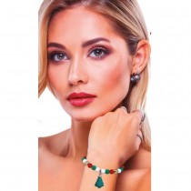 BRACELET FANTAISIE PERLES SAPIN NOËL MULTICOLORE