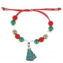 BRACELET FANTAISIE PERLES SAPIN NOËL MULTICOLORE