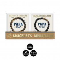 BRACELET MÉDAILLON PERLES PAPA