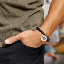 BRACELET MÉDAILLON PERLES PAPA