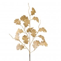 BRANCHE ARTIFICIELLE FEUILLES CHÊNE 68CM OR MÉTAL