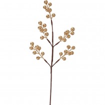 BRANCHE BAIES ARTIFICIELLES NOËL 38CM OR