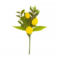 BRANCHE CITRON FEUILLAGE ARTIFICIEL 13.5CM JAUNE