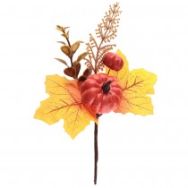 BRANCHE DÉCO AUTOMNALE SUR TIGE 16X23CM ORANGE