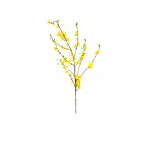 BRANCHE FORSYTHIA FEUILLES ARTIFICIEL 95CM JAUNE