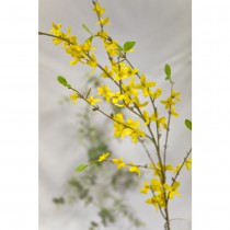 BRANCHE FORSYTHIA FEUILLES ARTIFICIEL 95CM JAUNE