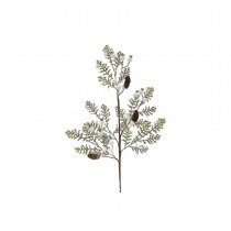 BRANCHE MÉLÈZE ARTIFICIELLE C?\ NES BAIES BLANC 80CM