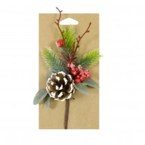 BRANCHE POMME DE PIN BAIES NEIGE SAPIN 18X10X5CM