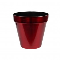 CACHE-POT PLASTIQUE BRILLANT 16X9.5CM ROUGE