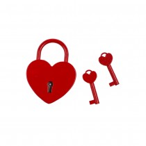 CADENAS AMOUR CUR MÉTAL AVEC 2 CLÉS 6CM ROUGE