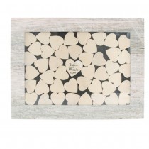 CADRE 45 COEURS BOIS 30X40CM NATURE