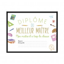 CADRE DIPLÔME MEILLEUR MAÎTRE 24.5X25.5CM
