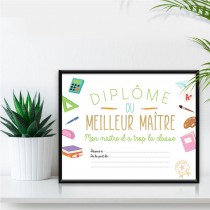 CADRE DIPLÔME MEILLEUR MAÎTRE 24.5X25.5CM