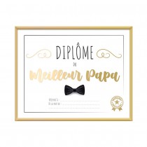 CADRE DIPLÔME MEILLEUR PAPA 20.5X25.5CM