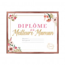 CADRE DIPLÔME MEILLEURE MAMAN 20.5X25.5CM