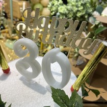 CAKE TOPPER ANNIVERSAIRE 18X15CM OR