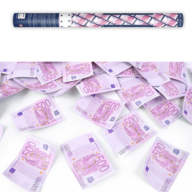 Canon à confetti "billet 500€" Anniversaire,Cotillons,Reveillon,Jour de l'an 