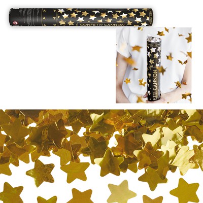 Canon à confettis de fête PRIMEPURE - Or - (comprend des canons à  banderoles et des poppers à confettis étoiles) pour un anniversaire, une  remise de diplôme, le réveillon du Nouvel An 
