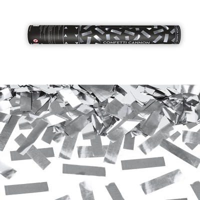 5x Canons à confettis, 6-8 m de hauteur d'effet, Nouvel An, anniversaire,  mariage, 40 cm, en papier, argenté