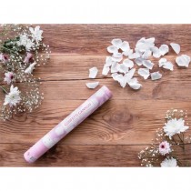 CANON À CONFETTIS PÉTALE BLANCHE 40CM