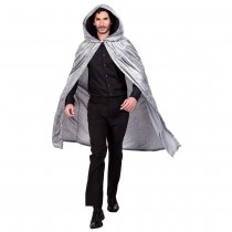 CAPE AVEC CAPUCHE VELOURS GRISE 170CM ADULTE