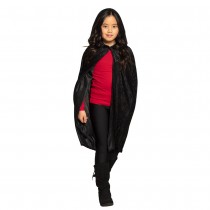 CAPE AVEC CAPUCHE VELOURS NOIRE ENFANT