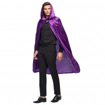 CAPE AVEC CAPUCHE VELOURS VIOLETTE 170CM ADULTE