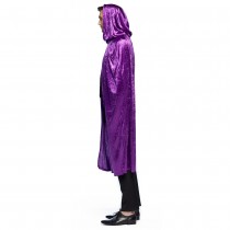 CAPE AVEC CAPUCHE VELOURS VIOLETTE 170CM ADULTE