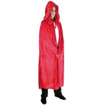 CAPE CAPUCHE VELOURS ROUGE LUXE 182 CM