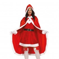 CAPE LONG MÈRE NOËL ROUGE FOURRURE BLANC ADULTE