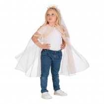 CAPE PRINCESSE ROSE AVEC SERRE-TÊTE 75CM