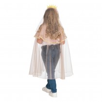 CAPE PRINCESSE ROSE AVEC SERRE-TÊTE 75CM