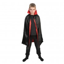 CAPE REVERSIBLE SATIN 75CM ROUGE NOIR ENFANT