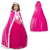 CAPE VELOURS ROSE ENFANT