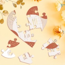 CARTE PUZZLE CŒUR MESSAGE MAMIE JE T\'AIME 14CM