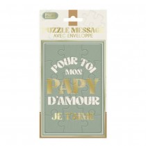 CARTE PUZZLE CUR MESSAGE PAPY D\'AMOUR