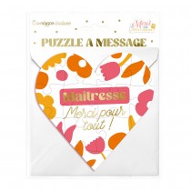 CARTE PUZZLE C?\'UR MAITRESSE MERCI POUR TOUT 14CM