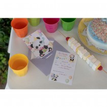 CARTES INVITATION ANNIVERSAIRE PANDA 11X17CM